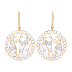 ต่างหูทอง18K ทรงกลม ลายผีเสื้อ - BigxShow