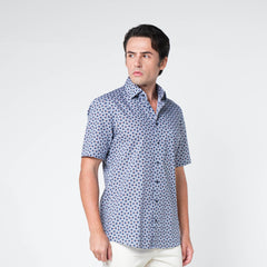 OLYMP LUXOR Shirt Navy blue shirt, printed pattern, comfortable to wear, easy to iron.