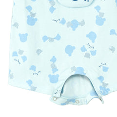 ENFANT (Enfant) Children's sleeveless jumpsuit for children aged 0-12 months, Summer Bear collection, 100% cotton, blue color 