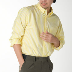 era-won Premium Quality Dress shirt Regular Shirt Long sleeves Yellow 