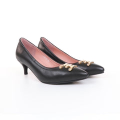 ELLE SHOES LAMB SKIN COMFY COLLECTION high heel shoes, black, ELB002 