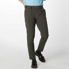 era-won long pants, elastic waist, model GOLF FABRIC PANTS (065V9), color Olive 