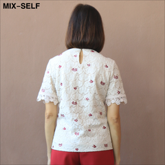 MIX-SELF Embroidered lace blouse, model IB7262A