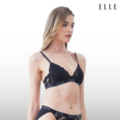 ELLE Lingerie Padded bra, non-wired bra with lace decoration - LB6719