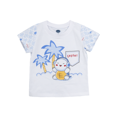 ENFANT อองฟองต์ ชุดเสื้อแขนสั้น+กางเกงสามส่วน คอลเลกชั่น เต่าทะเล พิมพ์ลายเต่ามะเฟือง ผ้าคอตตอนผสมสแปนเด็กซ์ สำหรับเด็กอายุ 3-24 เดือน