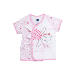 ENFANT Ongfont short-sleeved shirt + shorts set, Sea Turtle collection, printed with leatherback turtle pattern, cotton and spandex fabric, for children aged 0-6 months