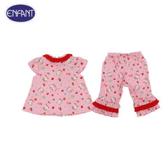 ENFANT Pink shirt + pants set, printed with Chinese gold dragon pattern, decorated with fabric buttons, 3 months - 2 years (3 months - 2 years)