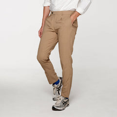 era-won Cropped pants, Luxury details model, Beige color 