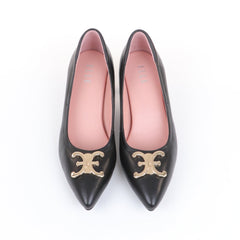 ELLE SHOES LAMB SKIN COMFY COLLECTION high heel shoes, black, ELB002 
