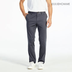 ELLE HOMME Slim-fit chino pants, EH logo embroidery, dark grey, W8L275