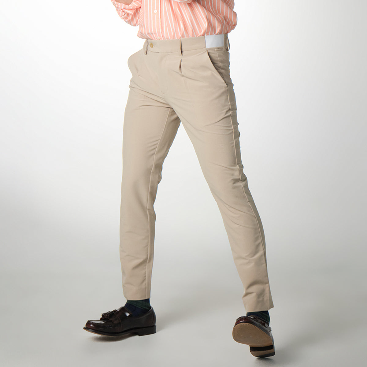 era-won long pants, elastic waist, model GOLF FABRIC PANTS (065V9), color Beige 