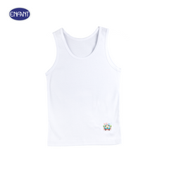 ENFANT (อองฟองต์) เสื้อกล้ามเด็กผู้ชาย สำหรับเด็กอายุ 2-10 ปี ไซซ์ XS-L พิมพ์ลายการ์ตูน แพ็ค 2 ตัว คละลาย สีขาว