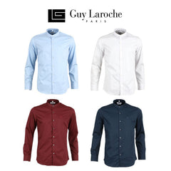GUYLAROCHE Chinese collar shirt, plain color, logo embroidery (BAB6201P3)