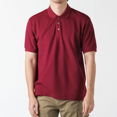 era-won Short-sleeved polo shirt, slim fit, Polo Shirt, Maroon color
