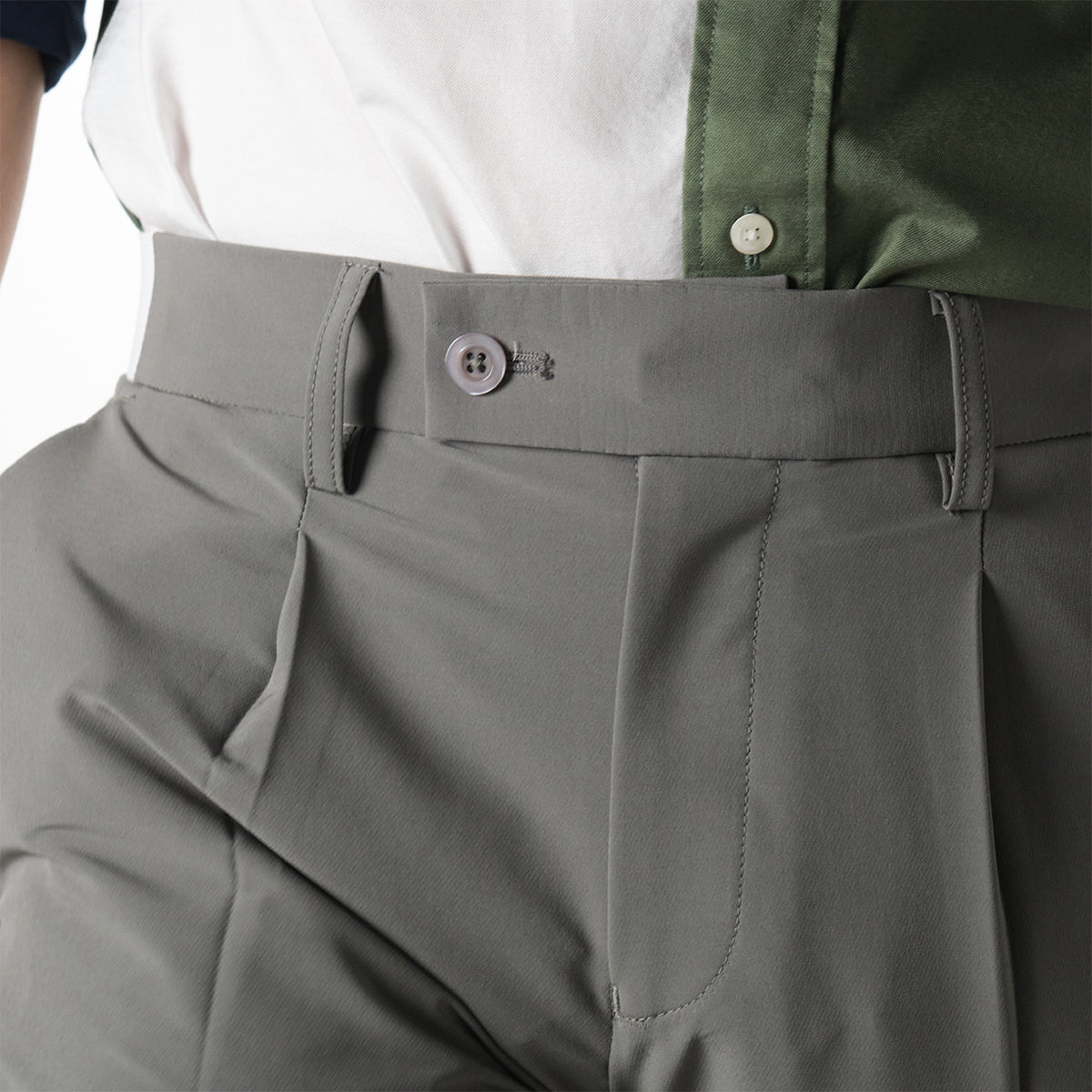 era-won long pants, elastic waist, model GOLF FABRIC PANTS (065V9), color Grey 