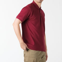 era-won Short-sleeved polo shirt, slim fit, Polo Shirt, Maroon color