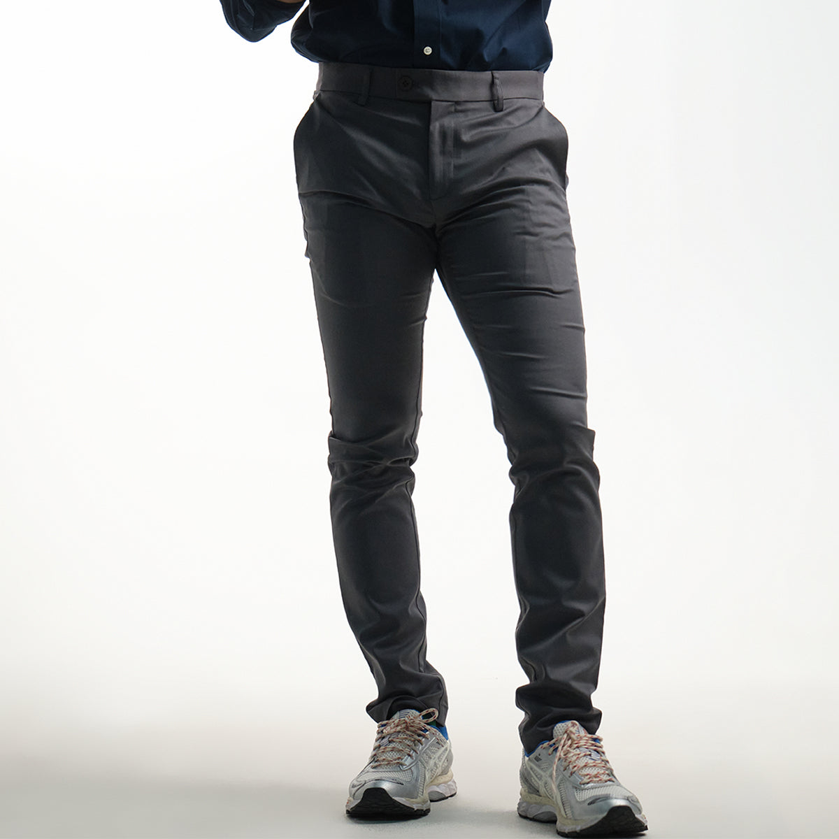 era-won Workday University - R Dark Grey long slacks, Super Skinny style, with elastic 
