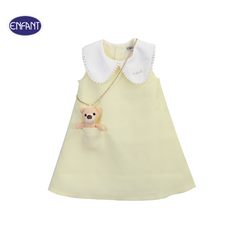 ENFANT (Enfant) sleeveless dress set for children 3 months - 6 years, Mini Luxe Bear collection, 100% cotton, light yellow color 