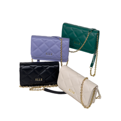 ELLE BAG I Women's QUITING shoulder bag, 4 colors: black, green, white, purple I EWH161 