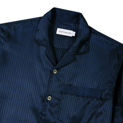 Guy Laroche Long-sleeved pajamas, short sleeves, satin fabric, printed stripes (JPP7911R2)
