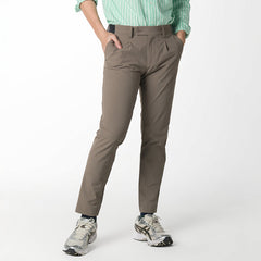 era-won long pants, elastic waist, model GOLF FABRIC PANTS (065V9), color Brown 
