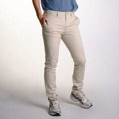 era-won Lightweight Super Skinny long slacks in Cream color 