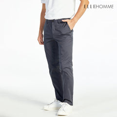 ELLE HOMME Slim-fit chino pants, EH logo embroidery, dark grey, W8L275