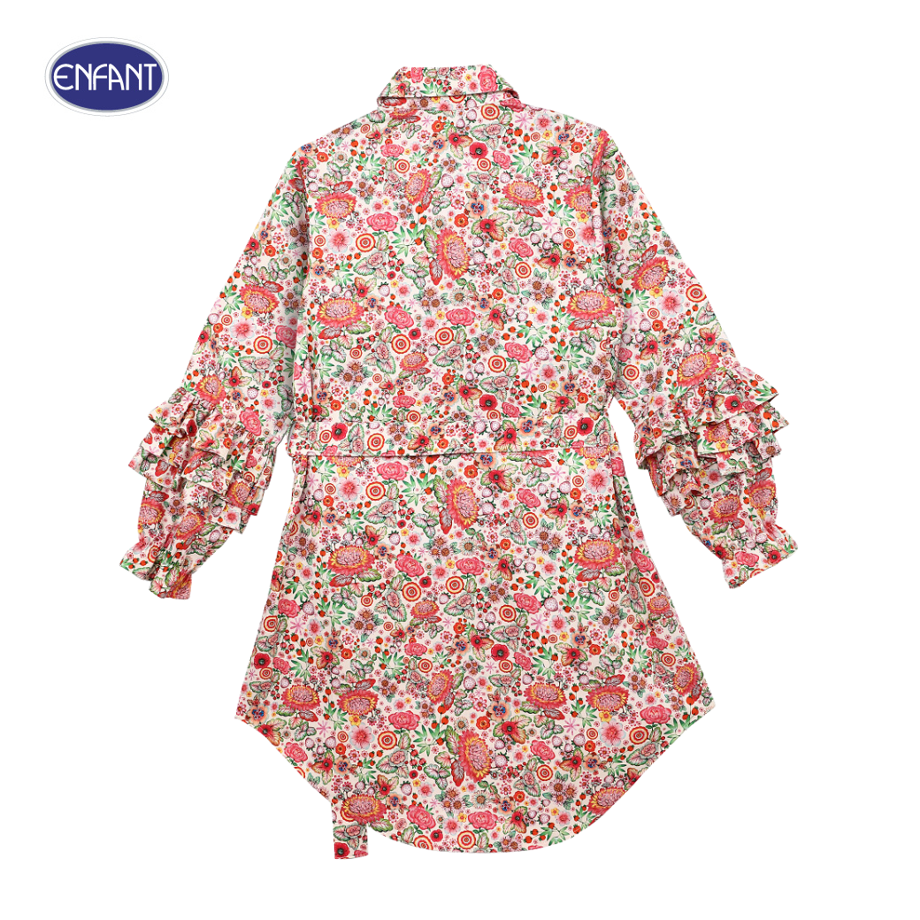 Enfant (อองฟองต์) เสื้อลองเบลาส์ แขนยาว ลายดอกโบตั๋น คอลเลกชั่น Festive ต้อนรีบปีมังกรทอง สำหรับคุณแม่ ไซซ์ M-L สีชมพู
