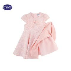 ENFANT (Enfant) Cup sleeve dress set for children 6 months - 8 years, rose pattern, pink 
