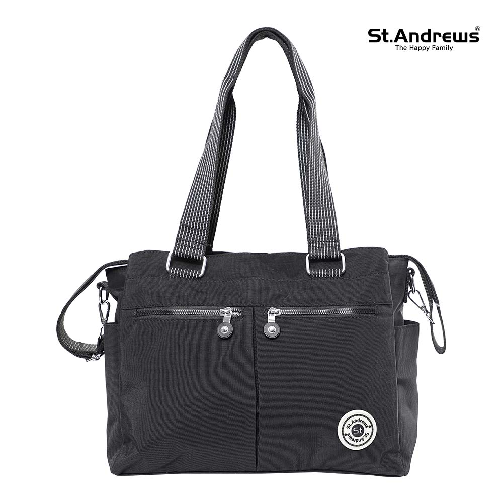 St.Andrews ToteBag + Long Shoulder Strap Model SSH0022 - Black 