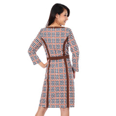 Women's long-sleeved dress, model WDCE604W9BRE0 Regular Fit, brown