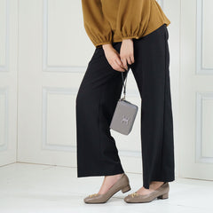 ELLE SHOES Lambskin shoes, square heel, LAMB SKIN COMFY COLLECTION, Block heel model, light brown, ELB003 