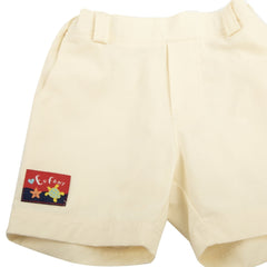 ENFANT (Enfant) Short-sleeved button-down shirt + three-quarter pants set for children aged 6 months - 8 years, SoS Art toy collection, cream color 