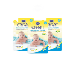 Enfant Extra Care Fabric Wash, a laundry product for newborns and sensitive skin, formula mixed with Gold Silk Protein, 700 ml., 1 box/12 sachets