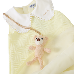 ENFANT (Enfant) sleeveless dress set for children 3 months - 6 years, Mini Luxe Bear collection, 100% cotton, light yellow color 