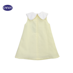 ENFANT (Enfant) sleeveless dress set for children 3 months - 6 years, Mini Luxe Bear collection, 100% cotton, light yellow color 