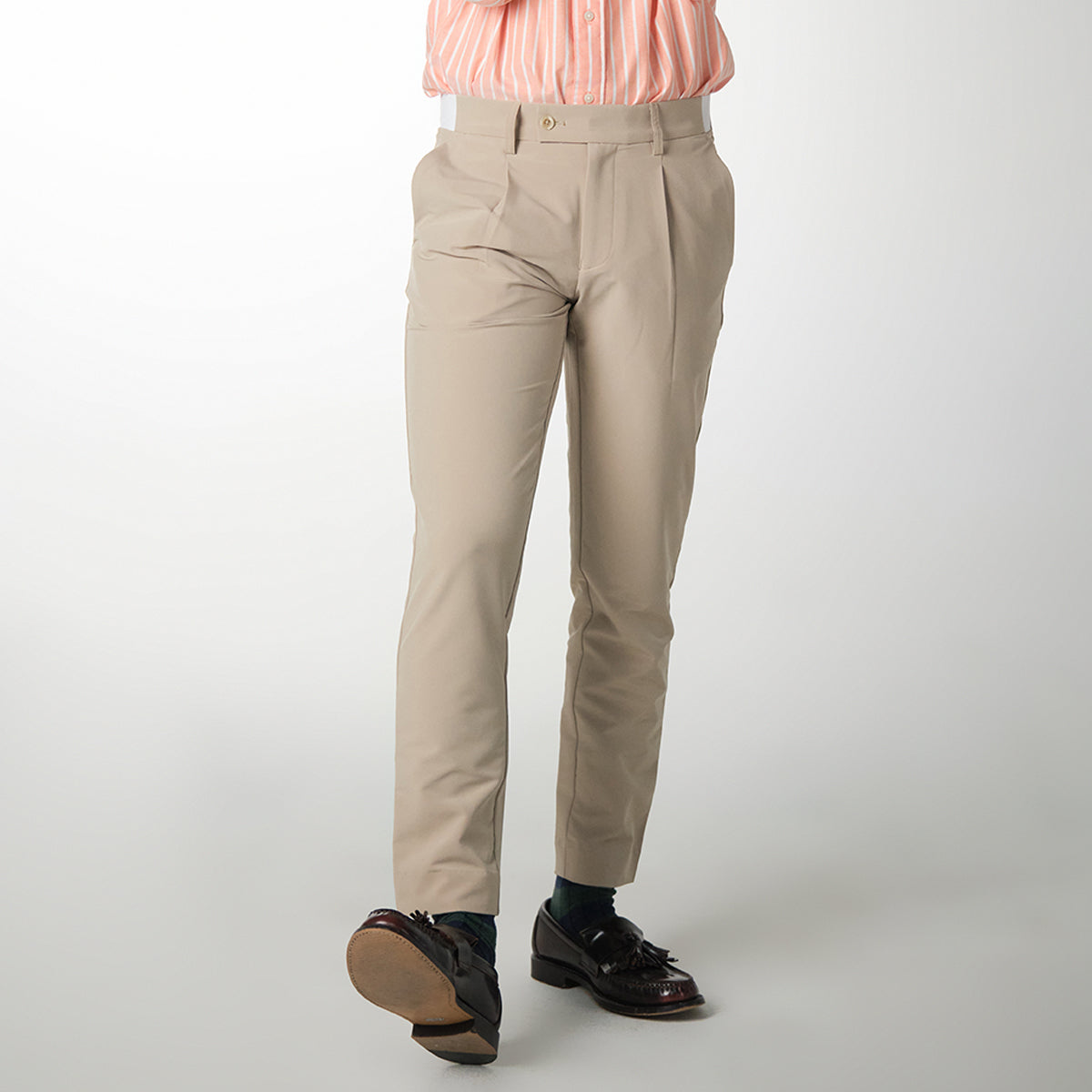 era-won long pants, elastic waist, model GOLF FABRIC PANTS (065V9), color Beige 