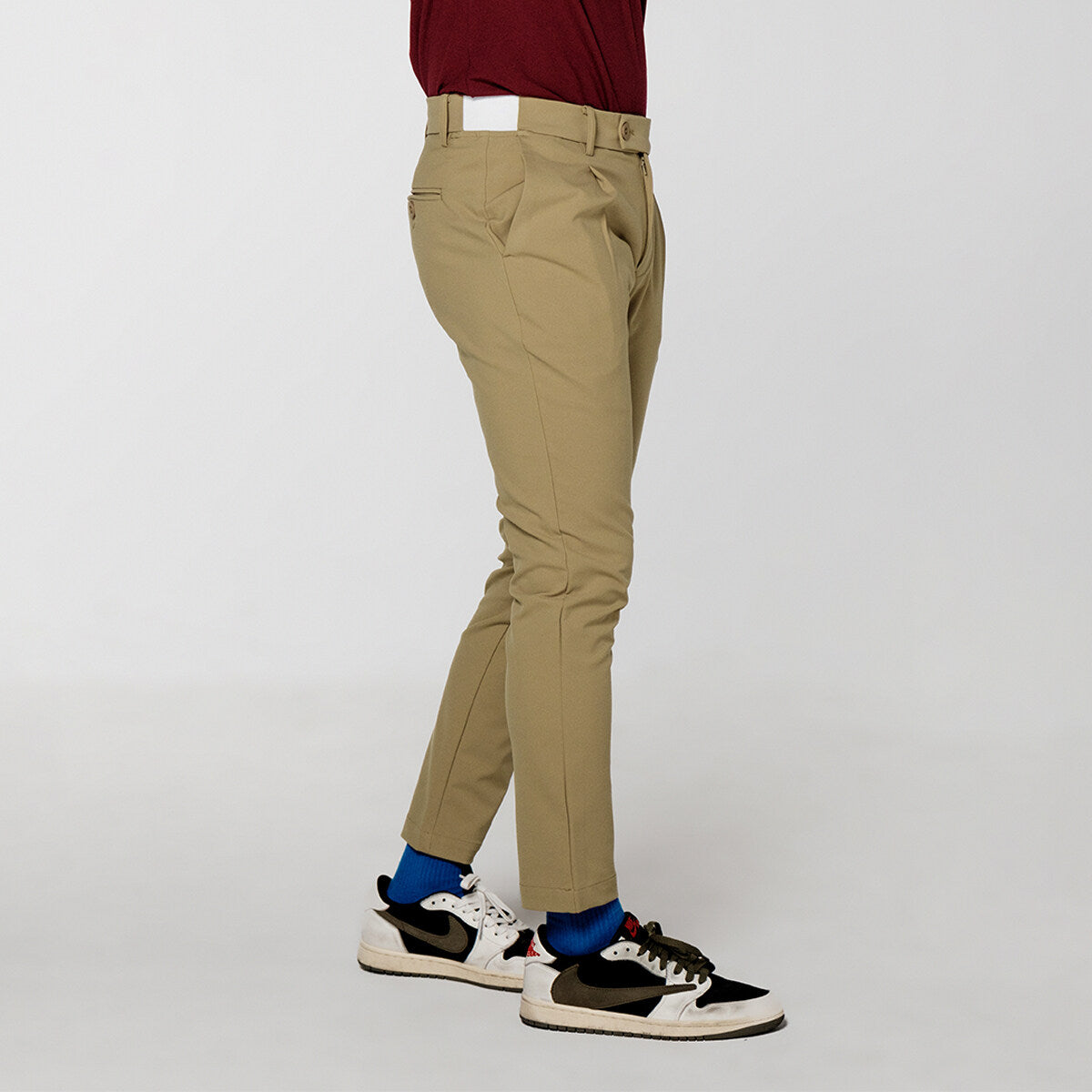 era-won long pants, elastic waist, model GOLF FABRIC PANTS (065V8), color Dark Beige 
