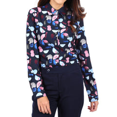 Women's long-sleeved shirt, model WACR611W9NVE0 Regular Fit, blue
