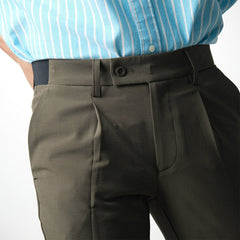 era-won long pants, elastic waist, model GOLF FABRIC PANTS (065V9), color Olive 