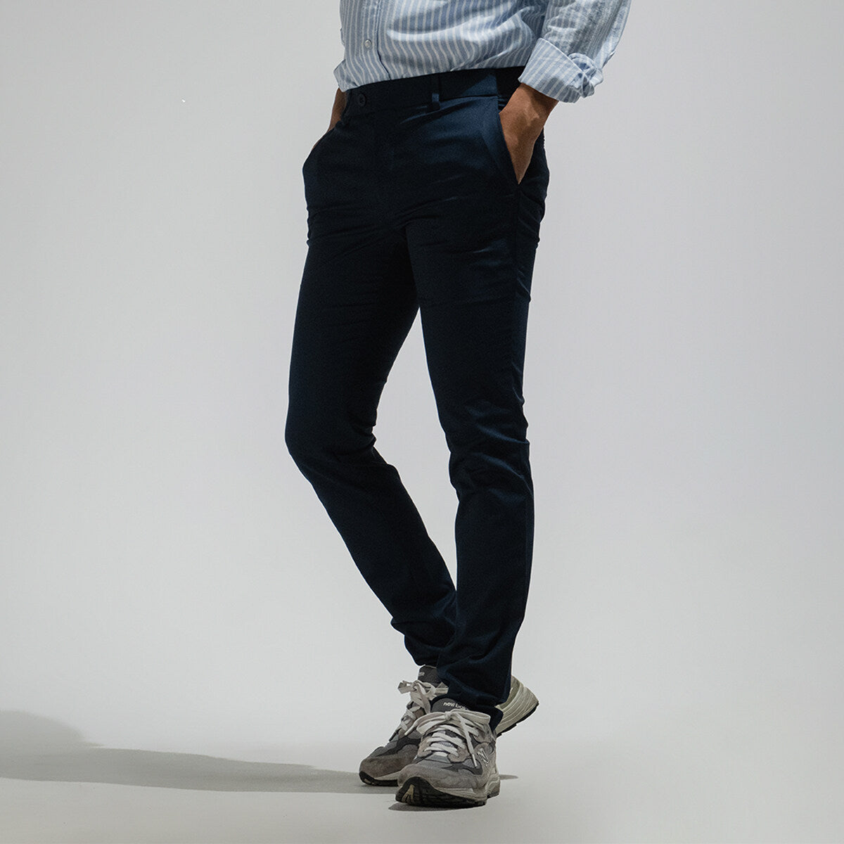 era-won Workday University - R long slacks, Super Skinny style, with elastic, Dark Blue (navy) 