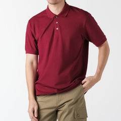 era-won Short-sleeved polo shirt, slim fit, Polo Shirt, Maroon color