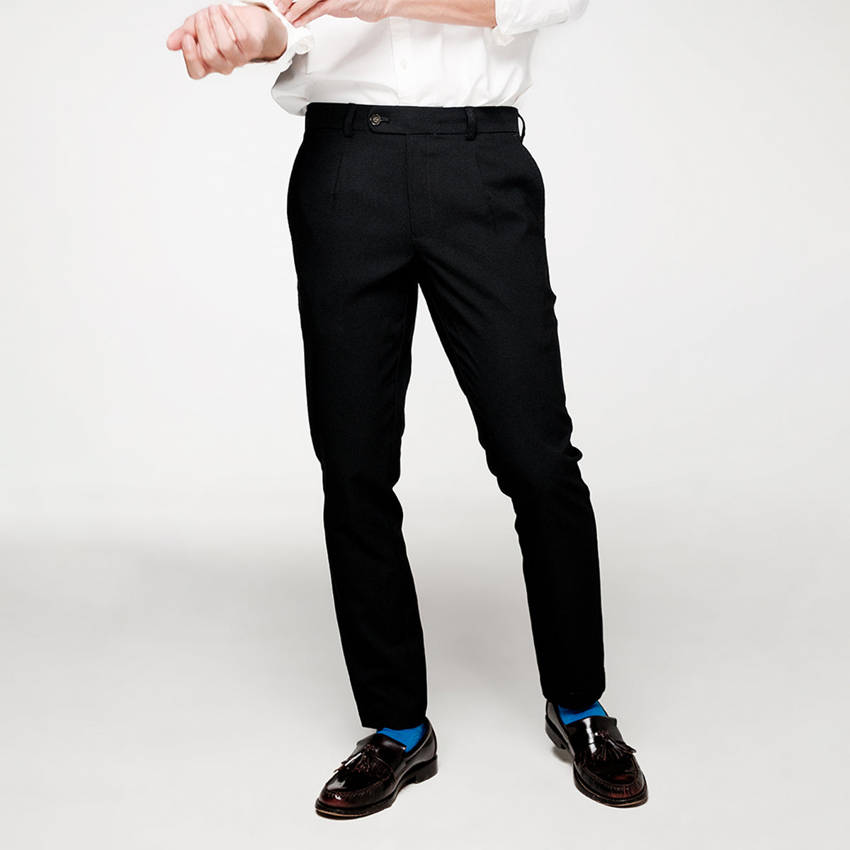 era-won Cropped pants, Luxury details model, Black color 