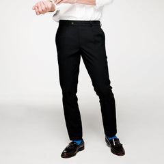 era-won Cropped pants, Luxury details model, Black color 