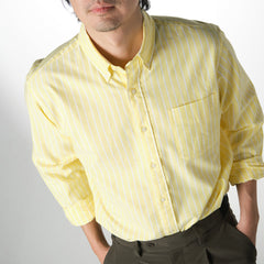 era-won Premium Quality Dress shirt Regular Shirt Long sleeves Yellow 