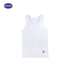 ENFANT (Enfant) Boys' tank tops for children aged 10-16 years, size XL-3XL, cartoon print, pack of 2, mixed patterns, white 
