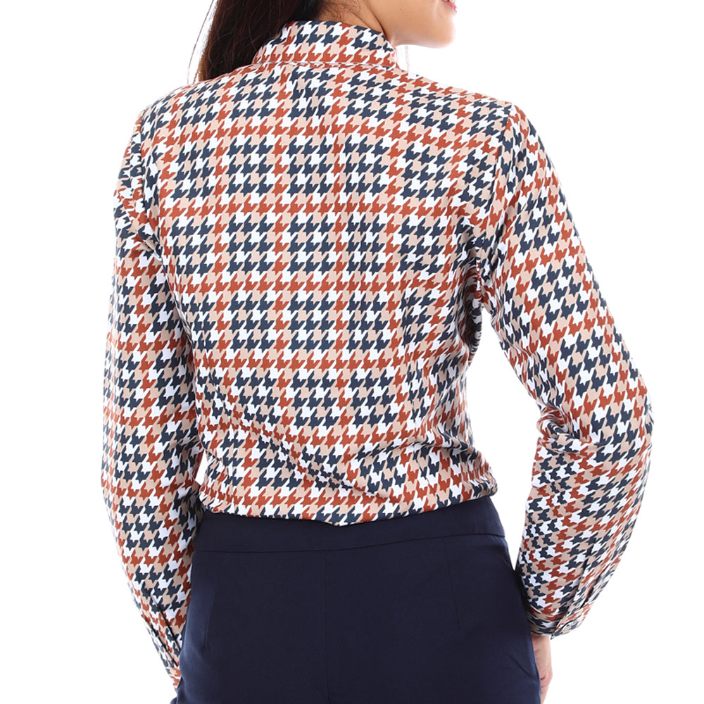 Women's long-sleeved shirt, model WACR610W9BRE0 Regular Fit, brown