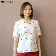 MIX-SELF Embroidered lace blouse, model IB7262A