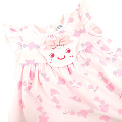 ENFANT (Enfant) ruffled sleeve dress set for children aged 3-18 months, Summer Bear collection, pure cotton, pink 