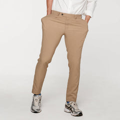 era-won Cropped pants, Luxury details model, Beige color 